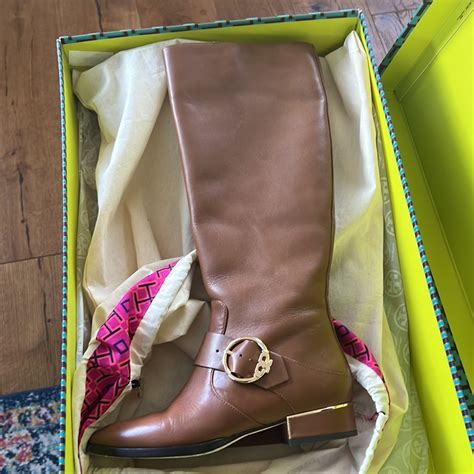 Tory Burch Sofia Leather Riding Boots, Festival Brown.